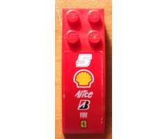 Slope, Curved 6 x 2 with Number 5, Shell, Alice, Bridgestone, Fiat and Ferrari Logos Pattern (Sticker) - Set 8144-2