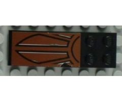 Slope, Curved 6 x 2 with Black Markings and Paint Scratches on Reddish Brown Background Pattern (Sticker) - Set 6210