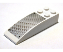 Slope, Curved 6 x 2 with Black Rivets on Silver Tread Plate Large Pattern (Sticker) - Set 7206