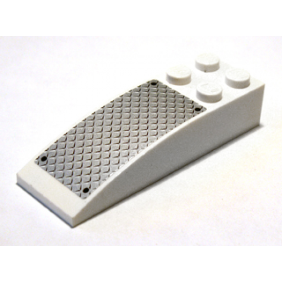 Slope, Curved 6 x 2 with Black Rivets on Silver Tread Plate Large Pattern (Sticker) - Set 7206