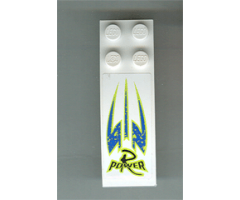 Slope, Curved 6 x 2 with R Power Black, Blue and Lime Pattern (Sticker) - Set 8139