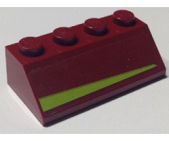 Slope 45 2 x 4 with Lime Triangle Pattern Model Right Side (Sticker) - Set 7751