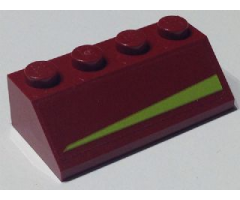 Slope 45 2 x 4 with Lime Triangle Pattern Model Left Side (Sticker) - Set 7751