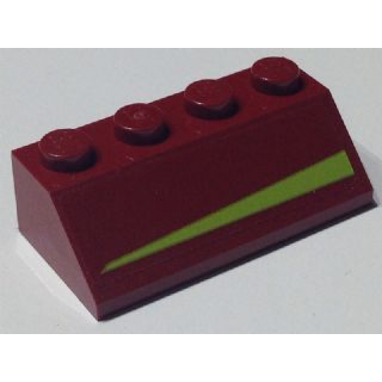Slope 45 2 x 4 with Lime Triangle Pattern Model Left Side (Sticker) - Set 7751