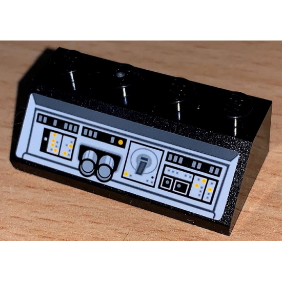 Slope 45 2 x 4 with SW Millennium Falcon Control Panel, Bright Light Orange and Gray Buttons Pattern (Sticker) - Set 75212