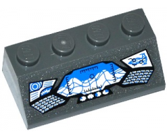 Slope 45 2 x 4 with Justice League Javelin Spaceship Control Panel Pattern (Sticker) - Set 76028