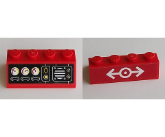 Slope 45 2 x 4 with Black Instrument Panel and White Train Logo Pattern (Stickers) - Set 60098