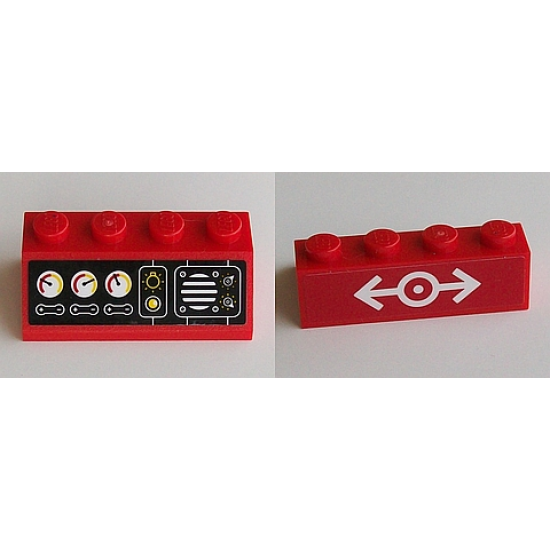 Slope 45 2 x 4 with Black Instrument Panel and White Train Logo Pattern (Stickers) - Set 60098