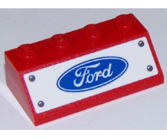 Slope 45 2 x 4 with Ford Logo and Four Rivets on White Background Pattern (Sticker) - Set 75875