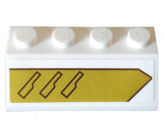 Slope 45 2 x 4 with Vents on Gold Background Pattern Model Left Side (Sticker) - Set 75970