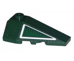 Wedge 4 x 2 Triple Right with Dark Green Triangle with White Border Pattern (Sticker) - Set 8100