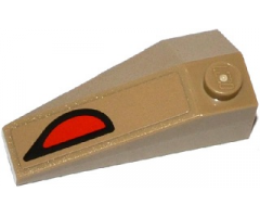 Wedge 4 x 2 Triple Right with Red and Black Eye Pattern (Sticker) - Sets 70745 / 70746