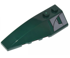 Wedge 6 x 2 Left with Dark Bluish Gray and Dark Green Panel Pattern (Sticker) - Set 8097