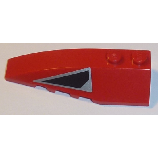 Wedge 6 x 2 Left with Black and Silver Air Inlet Pattern (Sticker) - Set 8108