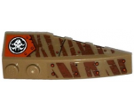 Wedge 6 x 2 Left with Tiger Stripes, Alien Skull, Metal Plates and Rivets Pattern (Stickers) - Set 70143