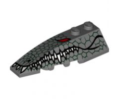 Wedge 6 x 2 Left with Reptile Skin, Red Eye, White Teeth Pattern