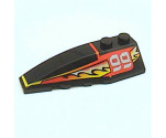 Wedge 6 x 2 Left with Red/Yellow/White Flame and 99 Pattern