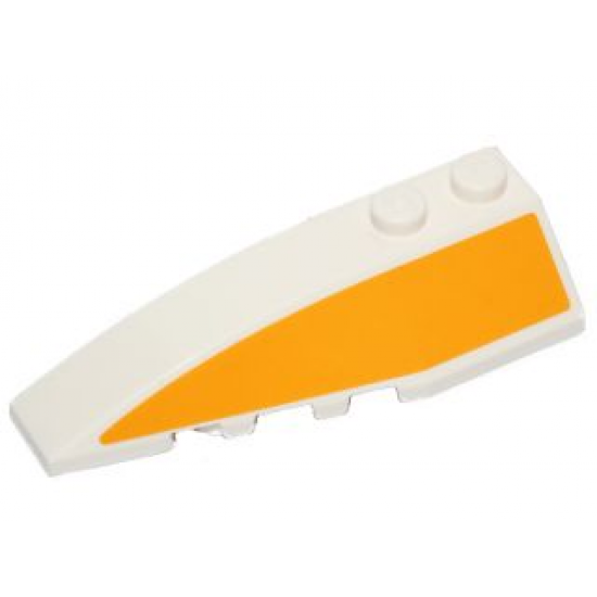 Wedge 6 x 2 Left with Bright Light Orange Stripe Pattern (Sticker) - Set 75170