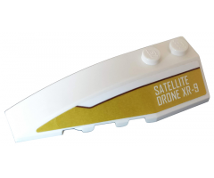 Wedge 6 x 2 Left with 'SATELLITE DRONE XR-9' on Gold Background Pattern (Sticker) - Set 75970