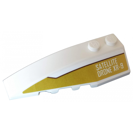 Wedge 6 x 2 Left with 'SATELLITE DRONE XR-9' on Gold Background Pattern (Sticker) - Set 75970