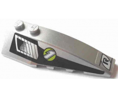 Wedge 6 x 2 Right with Air Vent and '1' in Lime Green Circle and 'R' in White Ellipse Pattern (Stickers) - Set 8647