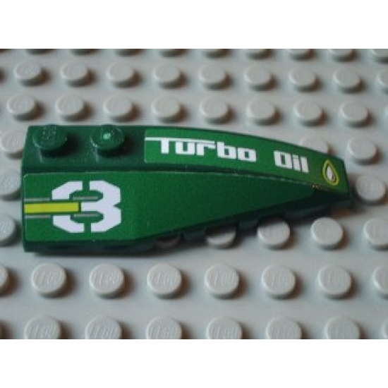 Wedge 6 x 2 Right with Number 3 and 'Turbo Oil' Pattern (Stickers) - Set 8138
