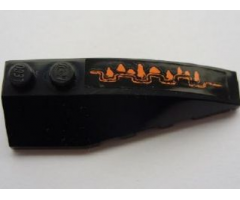 Wedge 6 x 2 Right with Short Orange Claw Pattern (Sticker) - Set 8076