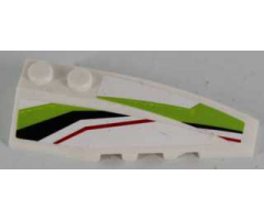 Wedge 6 x 2 Right with Black, Lime and Red Stripes Pattern (Stickers) - Set 8864