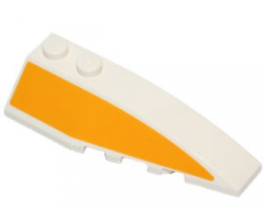 Wedge 6 x 2 Right with Bright Light Orange Stripe Pattern (Sticker) - Set 75170