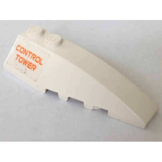 Wedge 6 x 2 Right with Orange 'CONTROL TOWER' Pattern (Sticker) - Set 7709