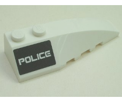 Wedge 6 x 2 Right with 'POLICE' on Black Background Pattern (Sticker) - Set 5980