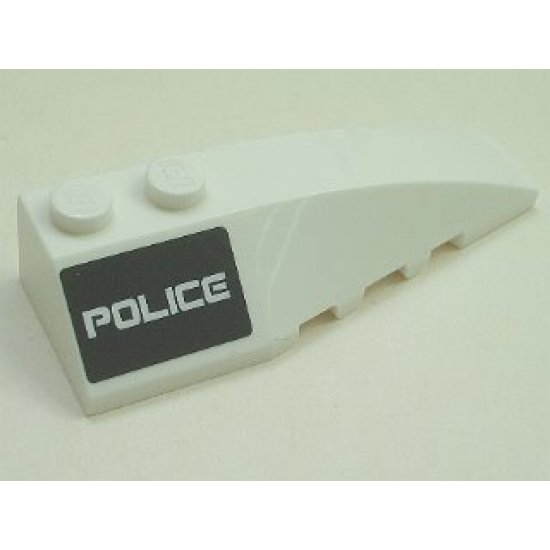 Wedge 6 x 2 Right with 'POLICE' on Black Background Pattern (Sticker) - Set 5980