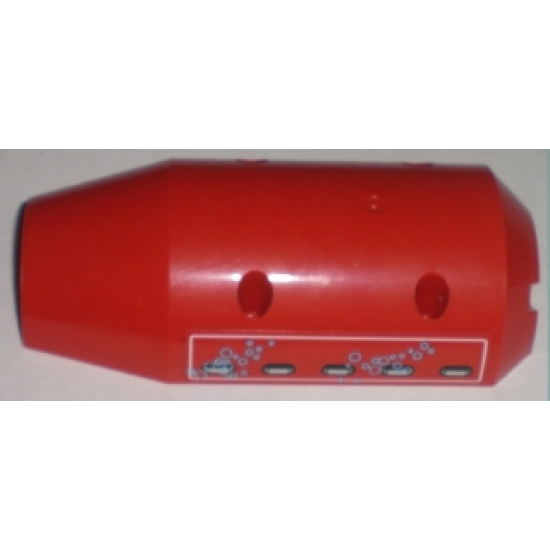Vehicle Tipper Drum 3 x 6 x 10 Half with 4 Pin Holes and Vent Holes with Bubbles Pattern Model Right (Sticker) - Set 8075