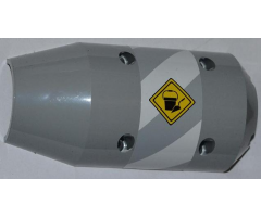 Vehicle Tipper Drum 3 x 6 x 10 Half with 4 Pin Holes and Bucket and Trowel on Sign Pattern Model Right (Sticker) - Set 60018