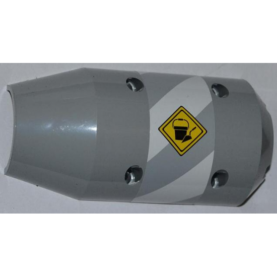 Vehicle Tipper Drum 3 x 6 x 10 Half with 4 Pin Holes and Bucket and Trowel on Sign Pattern Model Right (Sticker) - Set 60018