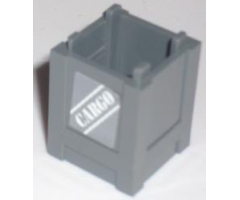 Container Box 2 x 2 x 2 - Top Opening with White 'CARGO' Pattern on Opposite Sides (Stickers) - Set 7739