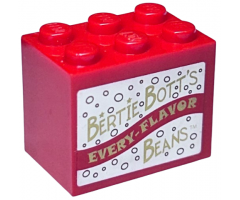 Container Cupboard 2 x 3 x 2 - Solid Studs with 'BERTIE BOTT'S EVERY-FLAVOR BEANS' on White Background Pattern (Sticker) - Set 4841