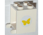Container Box 2 x 2 x 2 with Yellow Butterfly Pattern (Sticker) - Set 3315