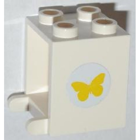 Container Box 2 x 2 x 2 with Yellow Butterfly Pattern (Sticker) - Set 3315