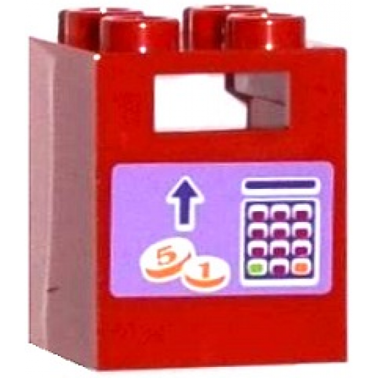 Container Box 2 x 2 x 2 with Coins, Arrow and Keypad Pattern (Sticker) - Set 41099