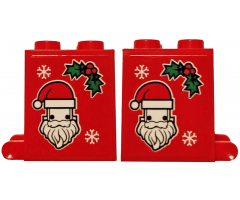 Container Box 2 x 2 x 2 with Santa, 2 Snowflakes and Holly Pattern on Both Sides (Stickers) - Set 40353