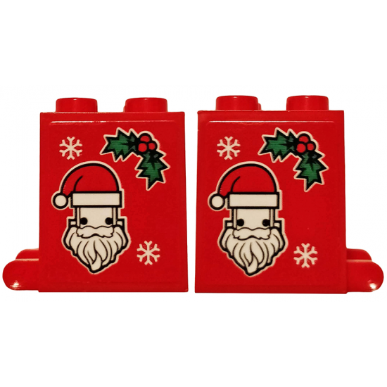 Container Box 2 x 2 x 2 with Santa, 2 Snowflakes and Holly Pattern on Both Sides (Stickers) - Set 40353