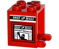 Container Box 2 x 2 x 2 with Newspaper 'DAILY BUGLE' and 'SPIDER MENACE!' Pattern (Sticker) - Set 76058