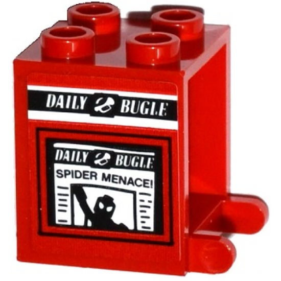 Container Box 2 x 2 x 2 with Newspaper 'DAILY BUGLE' and 'SPIDER MENACE!' Pattern (Sticker) - Set 76058