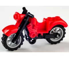 Riding Cycle Motorcycle Vintage with Black Chassis and Light Bluish Gray Wheels