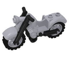 Riding Cycle Motorcycle Vintage with Black Chassis and Light Bluish Gray Wheels