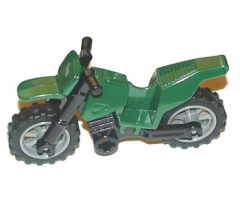 Riding Cycle Motorcycle Dirt Bike with Black Chassis (Short Fairing Mounts) and Dark Bluish Gray Wheels
