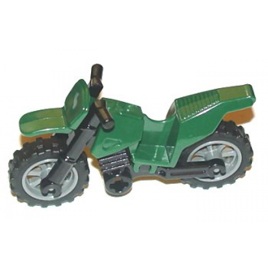 Riding Cycle Motorcycle Dirt Bike with Black Chassis (Short Fairing Mounts) and Dark Bluish Gray Wheels