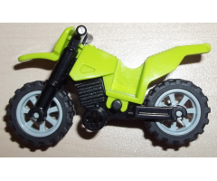 Riding Cycle Motorcycle Dirt Bike with Black Chassis (Long Fairing Mounts) and Light Bluish Gray Wheels