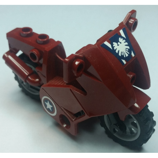 Riding Cycle Motorcycle City with Black Chassis, LBG Wheels and Fairing with Eagle and Captain America Stars Pattern (Stickers) - Set 6865